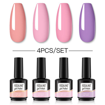 ROSALIND Gel Nail Polish 4Pcs/Set For Manicure Nails Art UV Gel Need Base Top Coat Vernis Semi permanent Nail Polish 15ML